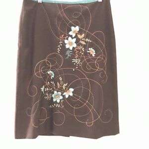 Vintage Ann Taylor embroidered boho skirt; size 6